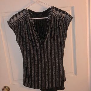 Black and white boho top